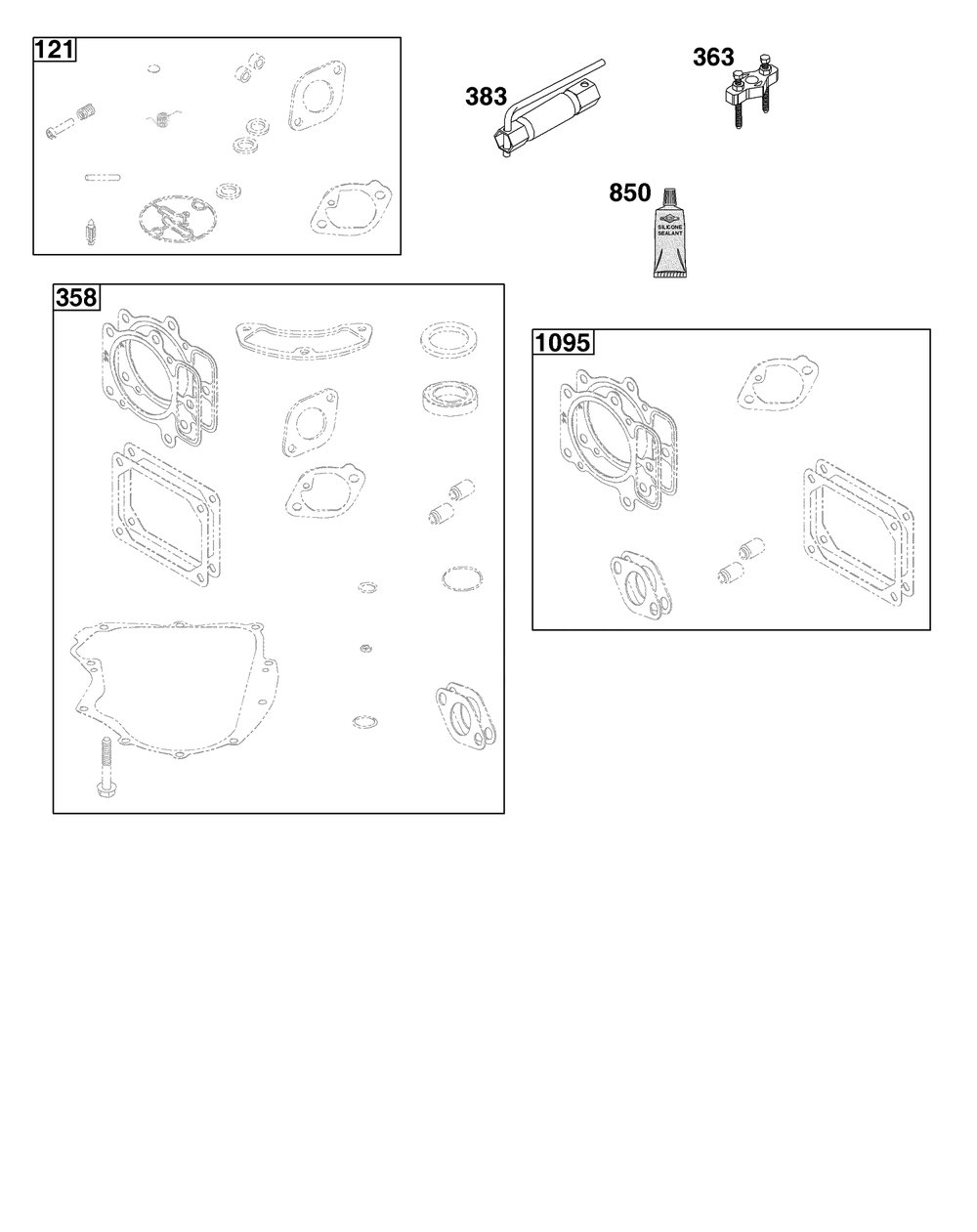 Service Parts And Tools Group Diagram and Parts List for 40N877-0044-B5  Briggs and Stratton Engine